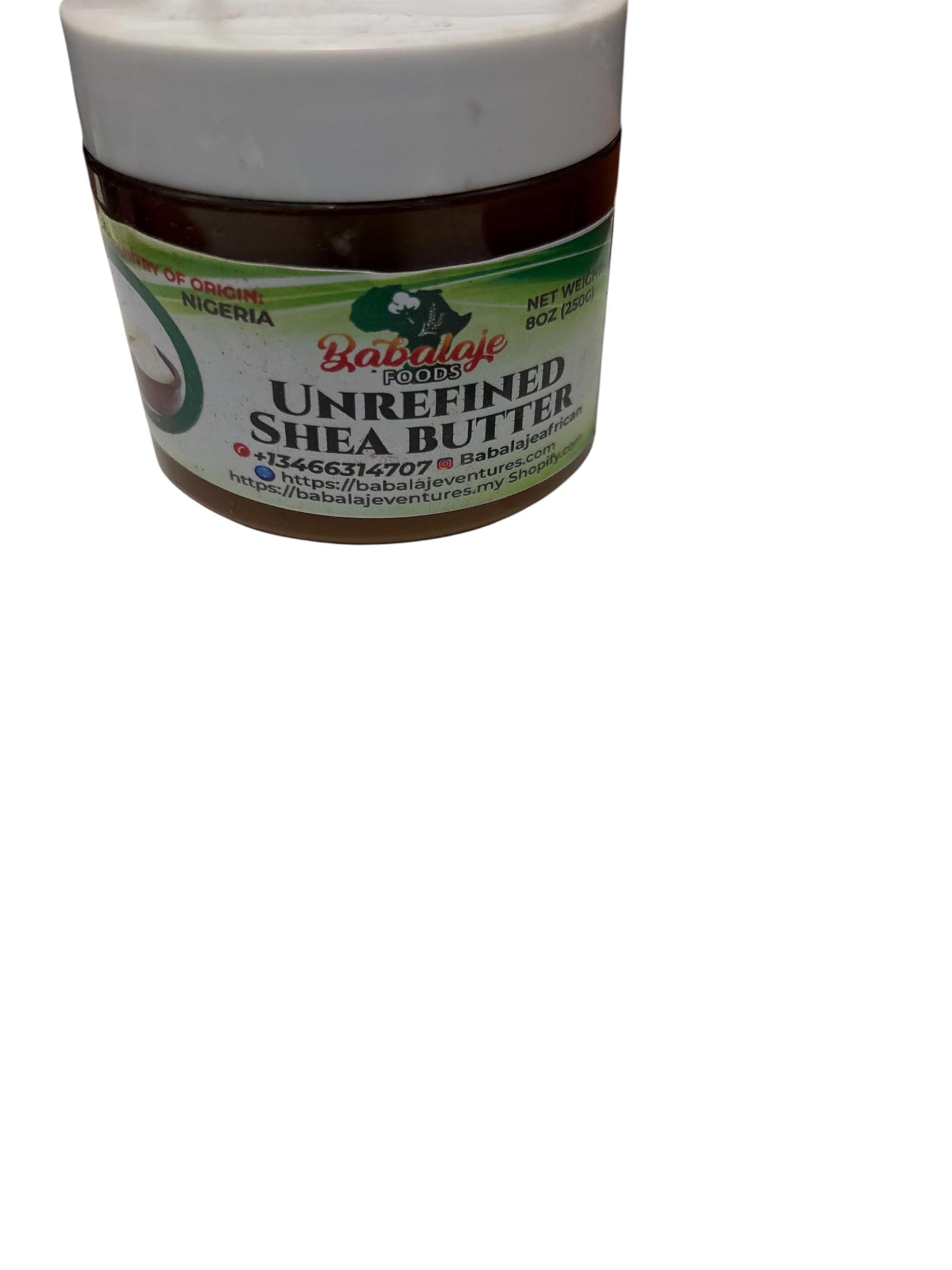 Babalaje Foods Unrefined Shea Butter from Nigeria, 4.5oz
