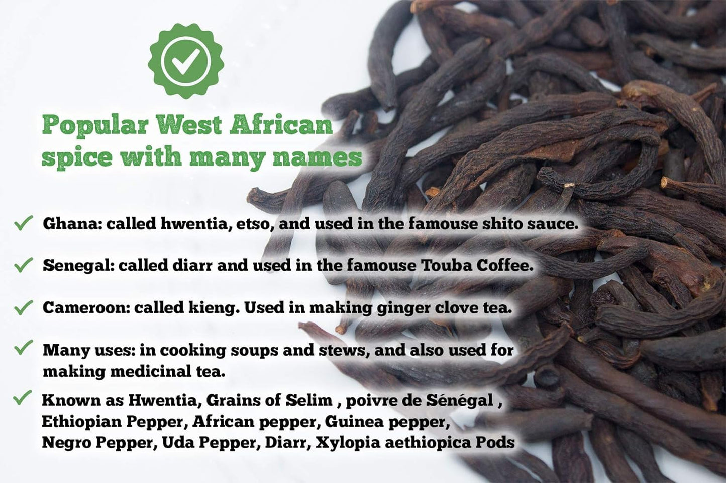 Generic 4 oz Selina Pepper,Long grain Pepper/Uda/xylopia Aethiopica