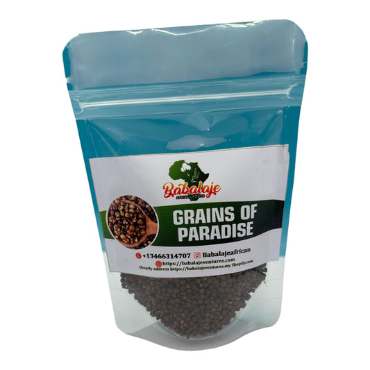 Babalaje Grains of Paradise (Alligator Pepper) | Authentic African Spice | Whole Seeds in Resealable Pouch | Aromatic Seasoning for Stews, Soups, Marinades & Spice Blends | 60 Grams