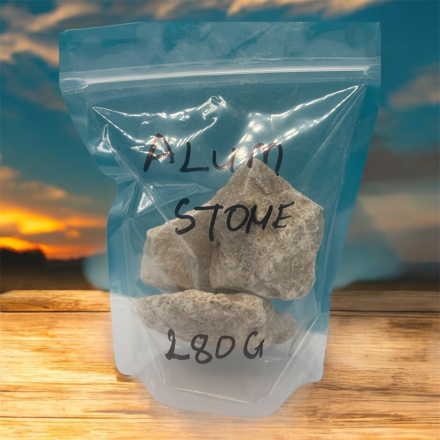 Natural Alum Stone Block, 280 Grams, Raw Mineral Chunks