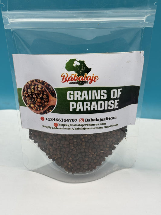 Babalaje Grains of Paradise (Alligator Pepper) | Authentic African Spice | Whole Seeds in Resealable Pouch | Aromatic Seasoning for Stews, Soups, Marinades & Spice Blends | 60 Grams